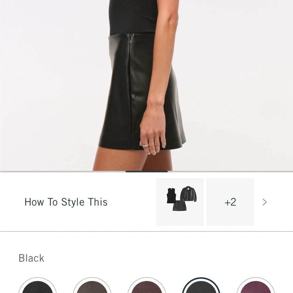 Abercrombie & Fitch Black Leather Mini Skort - Picture 3 of 6